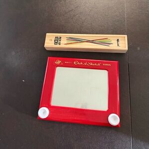 Games: Red Etch A Sketch Tablet, pick up sticks